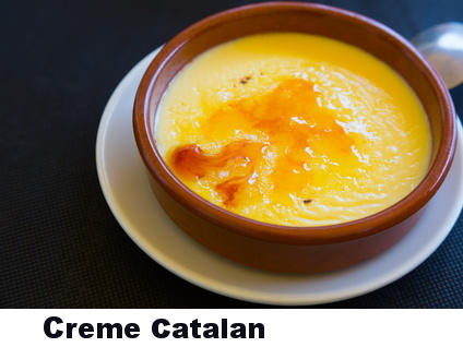 Die Creme Catalan passt hervorragend zu spanischem Weißwein