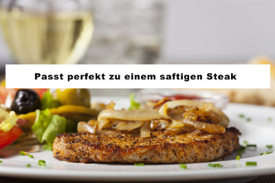 Genieße Weißwein aus Kalifornien zu einem saftigen Steak