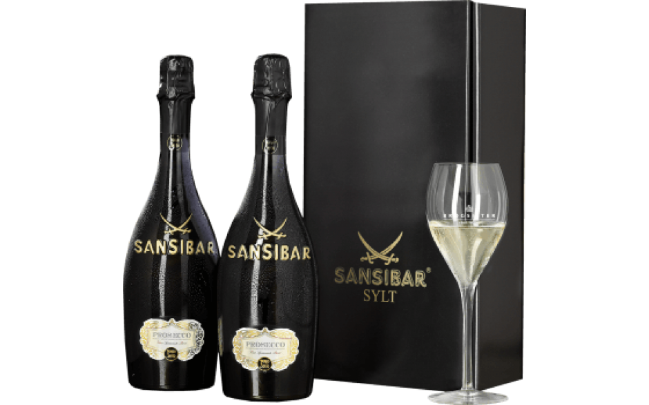  Prosecco Spumante der „Sansibar“ auf Sylt im Geschenkkarton